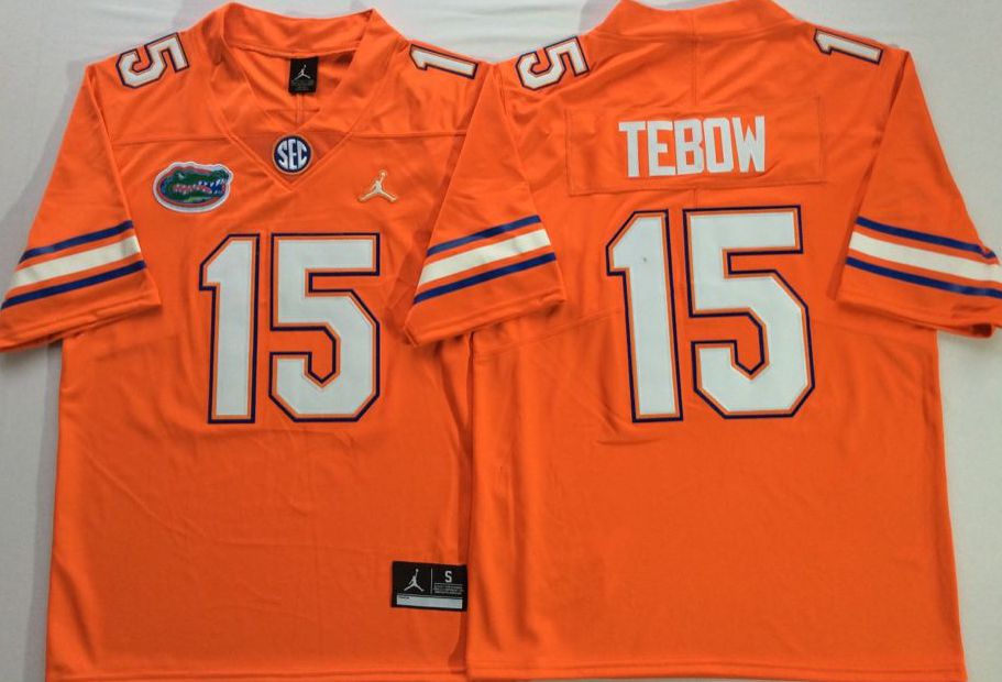 Men Florida Gators #15 Tebow Orange 2025 NCAA Jersey->ncaa teams->NCAA Jersey